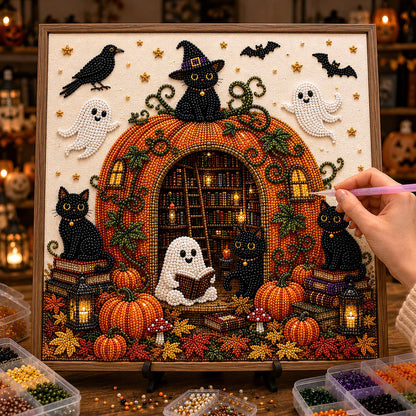 🔥 EARLY HALLOWEEN SALE 49% OFF - Halloween Manor DIY Diamond Pearl Art Kit GFTOTP21403