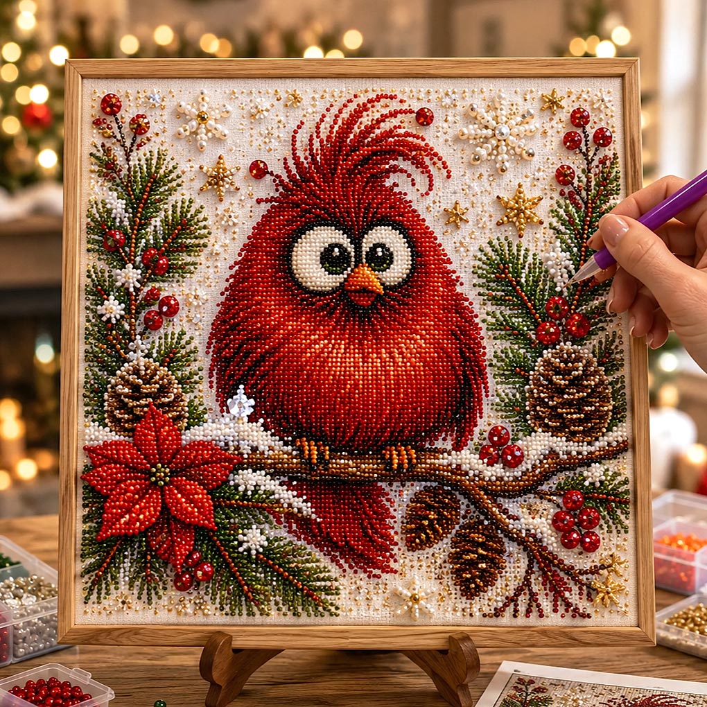 🔥 EARLY CHRISTMAS SALE 49% OFF - Christmas Red Cardinal DIY Diamond Pearl Art Kit GFTOTP21404