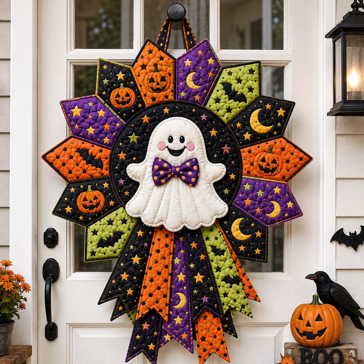 Playful Ghost Custom Shape Quilted Door Hanger GFTOTP21491