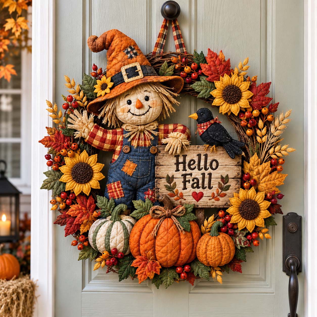 Hello Fall Custom Shape Quilted Door Hanger GFTOTP21499