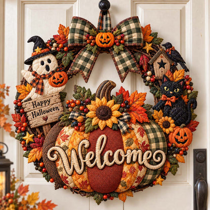Pumpkin Welcome Custom Shape Quilted Door Hanger GFTOTP21502