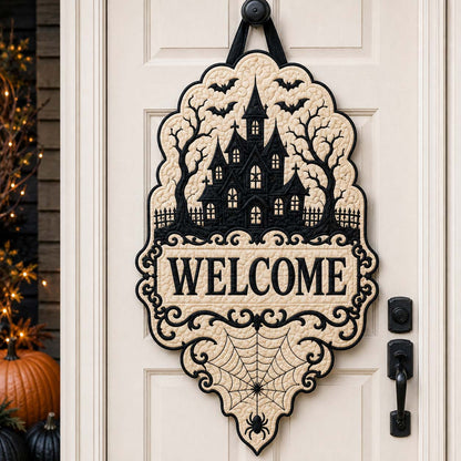 Haunted Manor Welcome Custom Shape Quilted Door Hanger GFTOTP21553