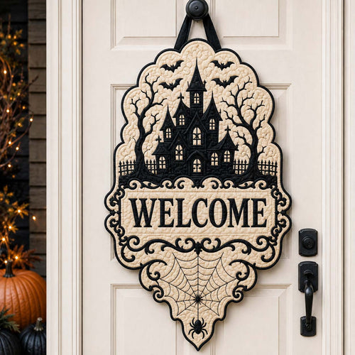 Haunted Manor Welcome Custom Shape Quilted Door Hanger GFTOTP21553