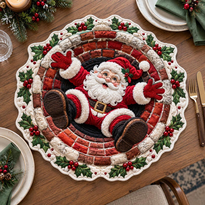 Santa Chimney Fall Custom Shape Quilted Placemat GFTOTP21564