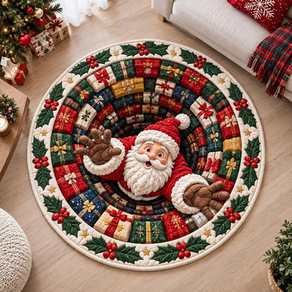 Gift Vortex Santa Quilted Round Mat GFTOTP21569