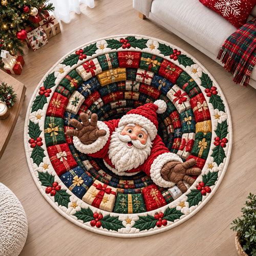 Gift Vortex Santa Quilted Round Mat GFTOTP21569