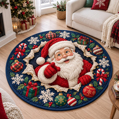 Santa Pop Out Quilted Round Mat GFTOTP21573