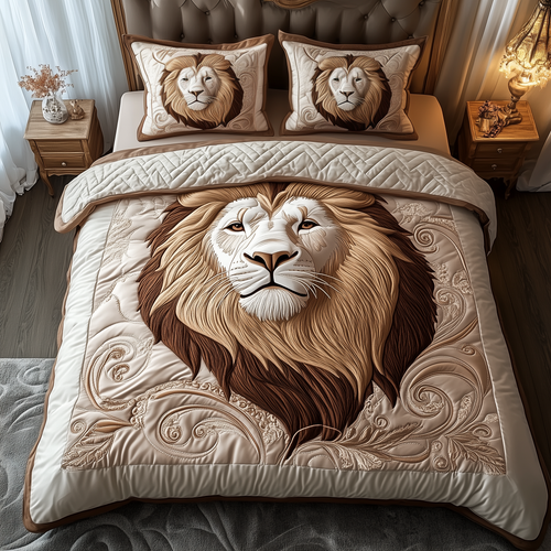 Majestic Lion 3-Piece Quilted Bedding Set GFTOTP2157