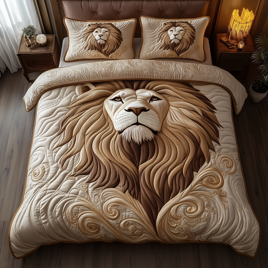 Majestic Lion 3-Piece Quilted Bedding Set GFTOTP2162