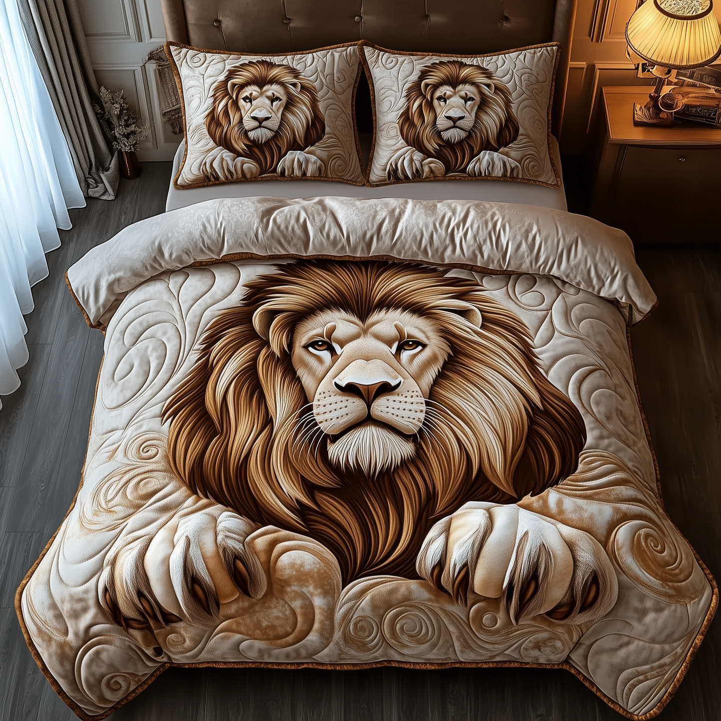 Majestic Lion 3-Piece Quilted Bedding Set GFTOTP2165