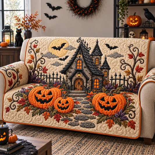 Rustic Haunted House Quilted Sofa Cover GFTOTP21661
