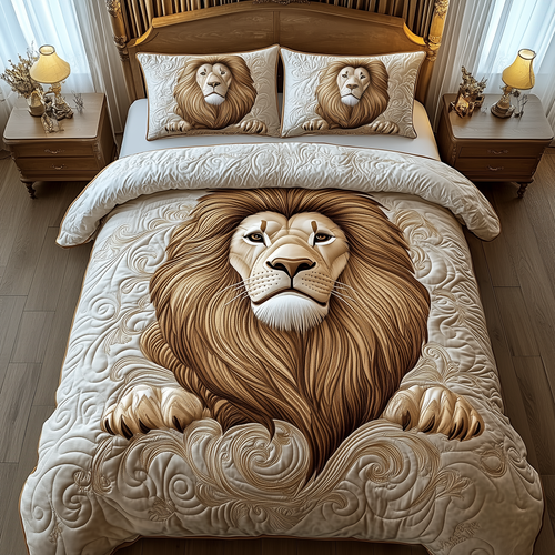 Majestic Lion 3-Piece Quilted Bedding Set GFTOTP2166