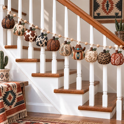 Western Pumpkin Custom Shape Quilted Garland GFTOTP21763