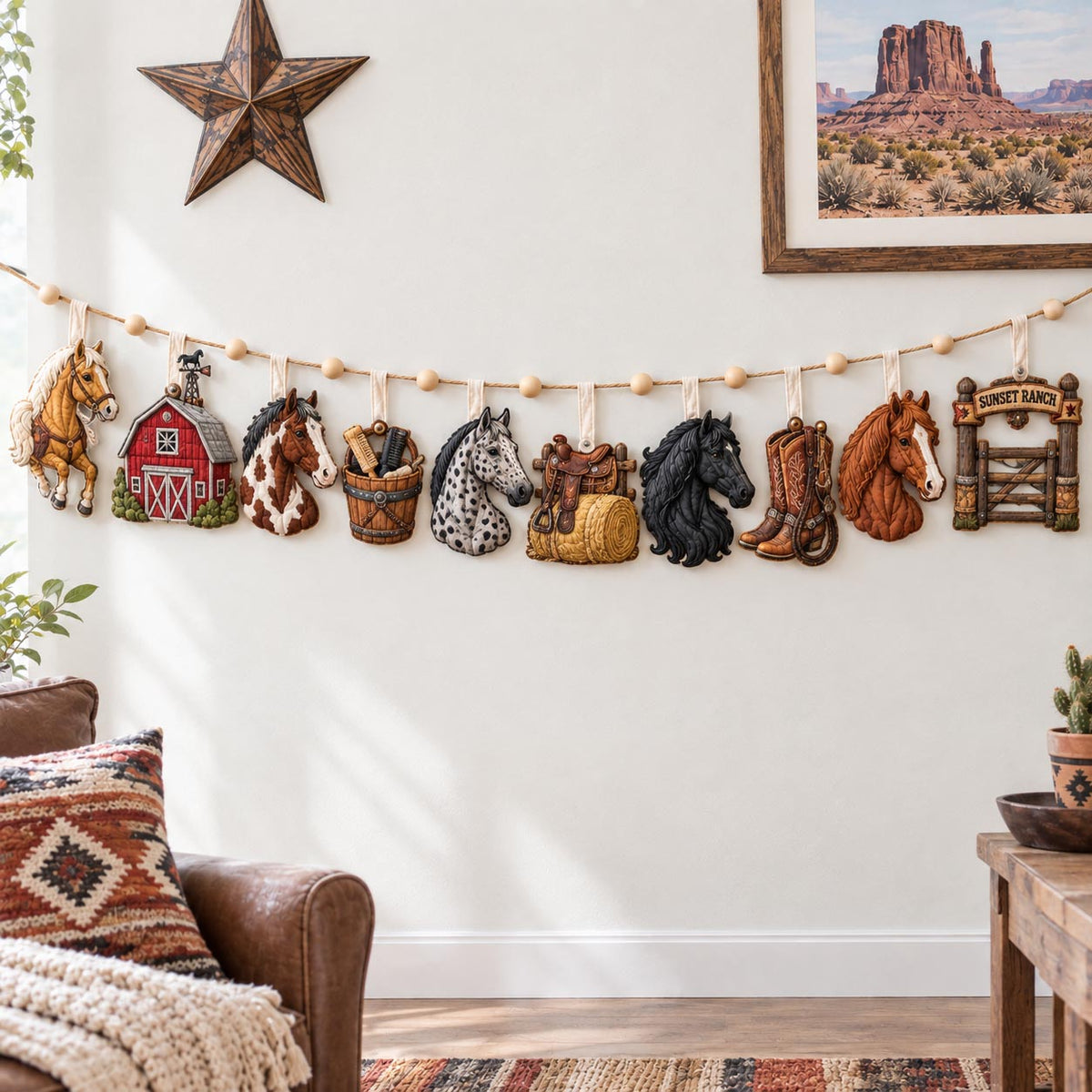Horse Ranch Custom Shape Quilted Garland GFTOTP21766