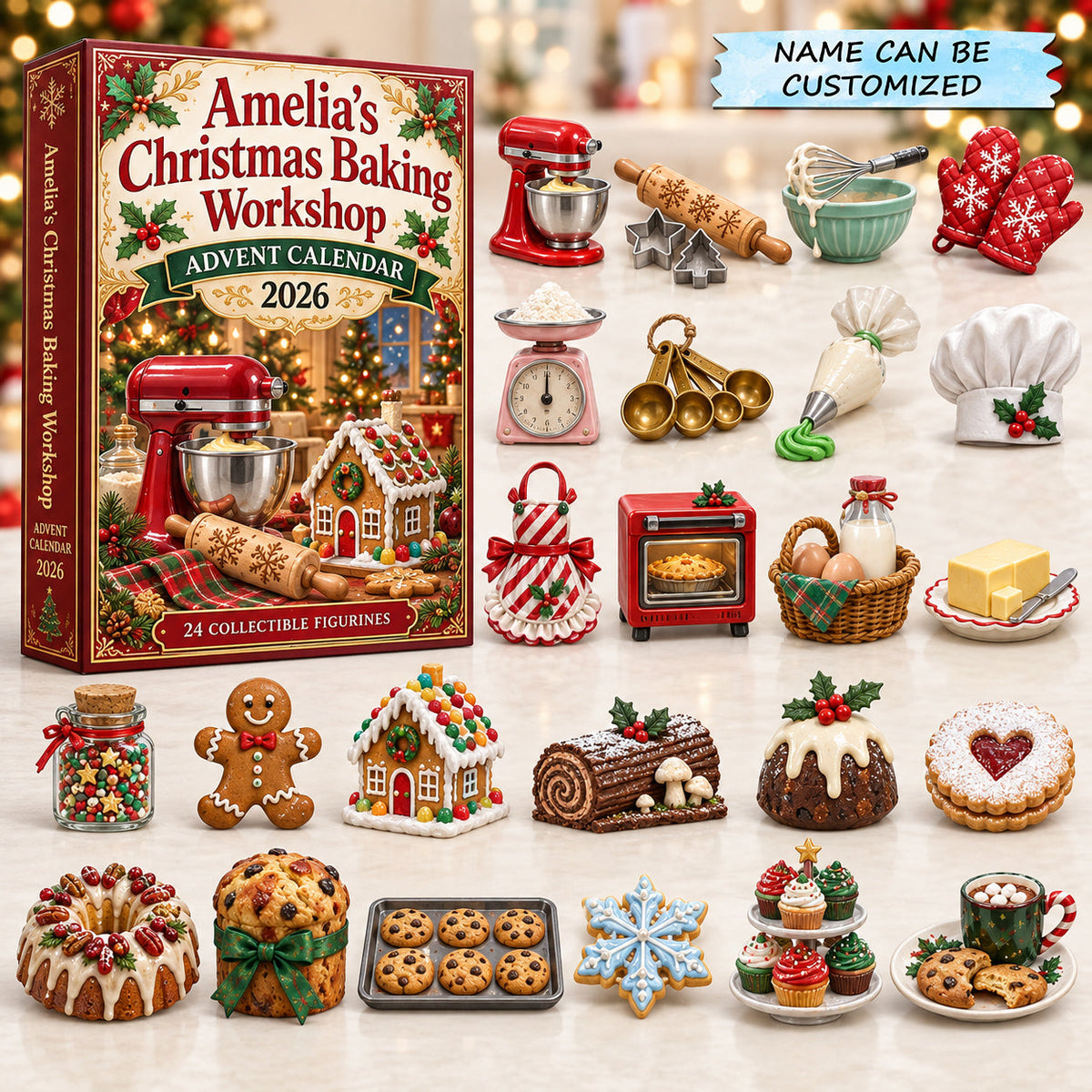 Personalized Christmas Baking Workshop Advent Calendar 2026 QTCUZ GFTOTP21804