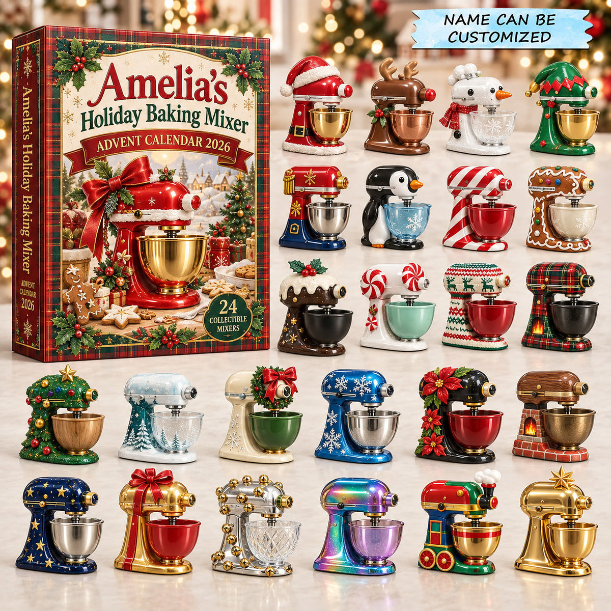 Personalized Holiday Baking Mixer Advent Calendar 2026 QTCUZ GFTOTP21806