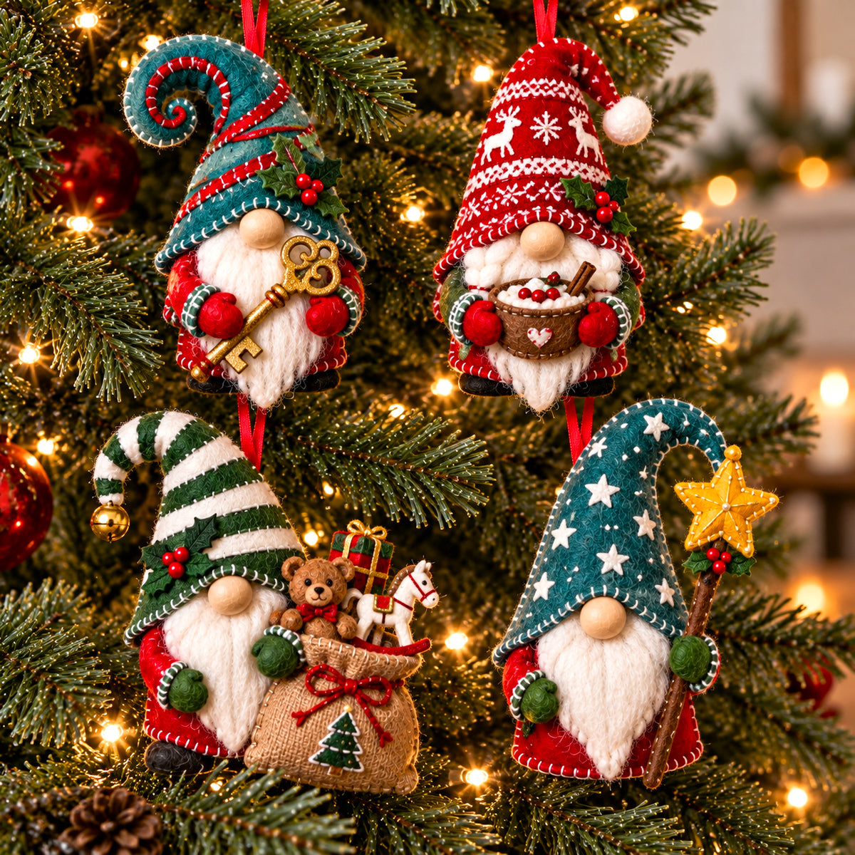 Christmas Gnome Felt Ornament Gift Set GFTOTP21833