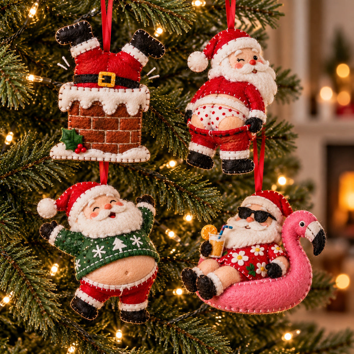 Funny Santa Felt Ornament Gift Set GFTOTP21841