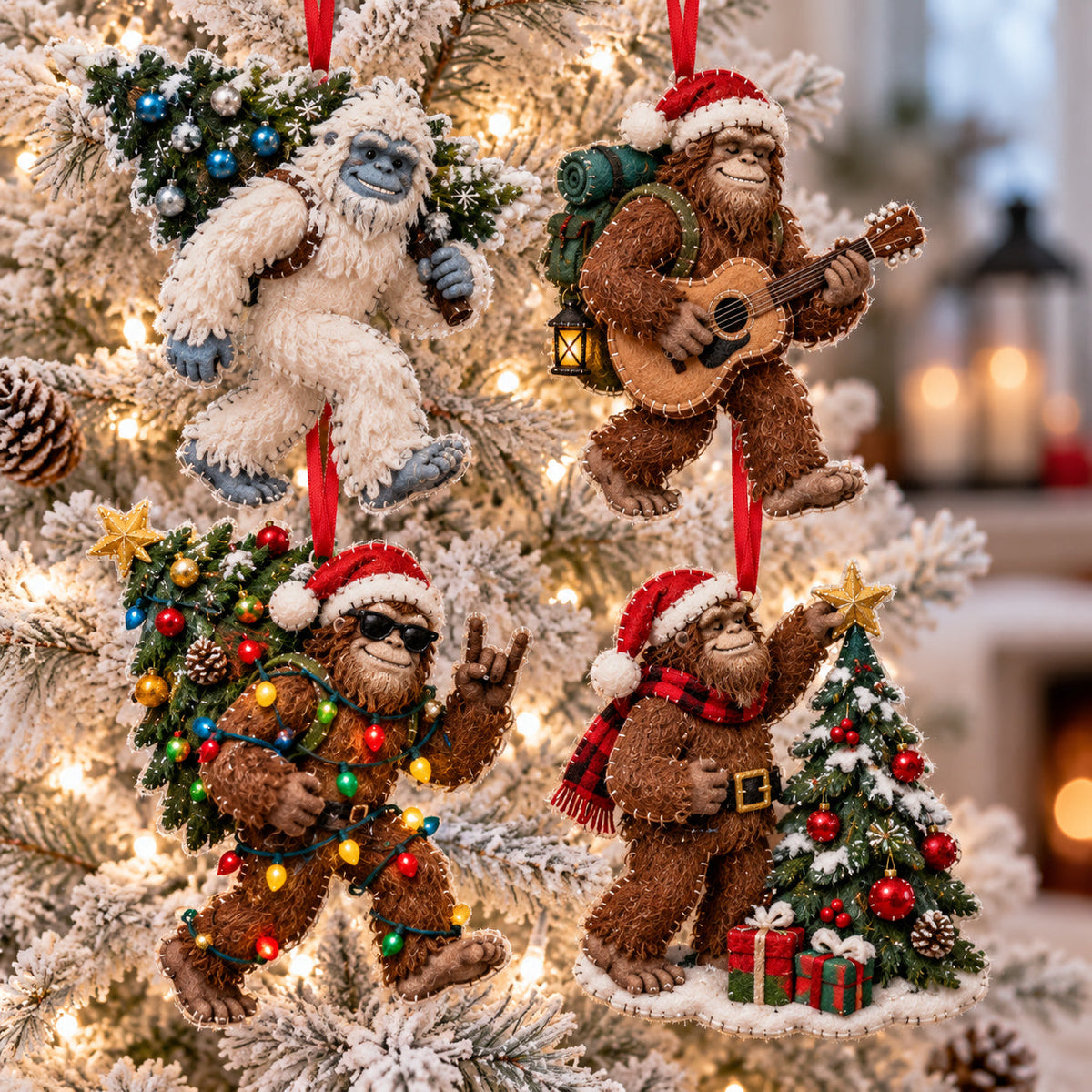 Festive Bigfoot Felt Ornament Gift Set GFTOTP21847