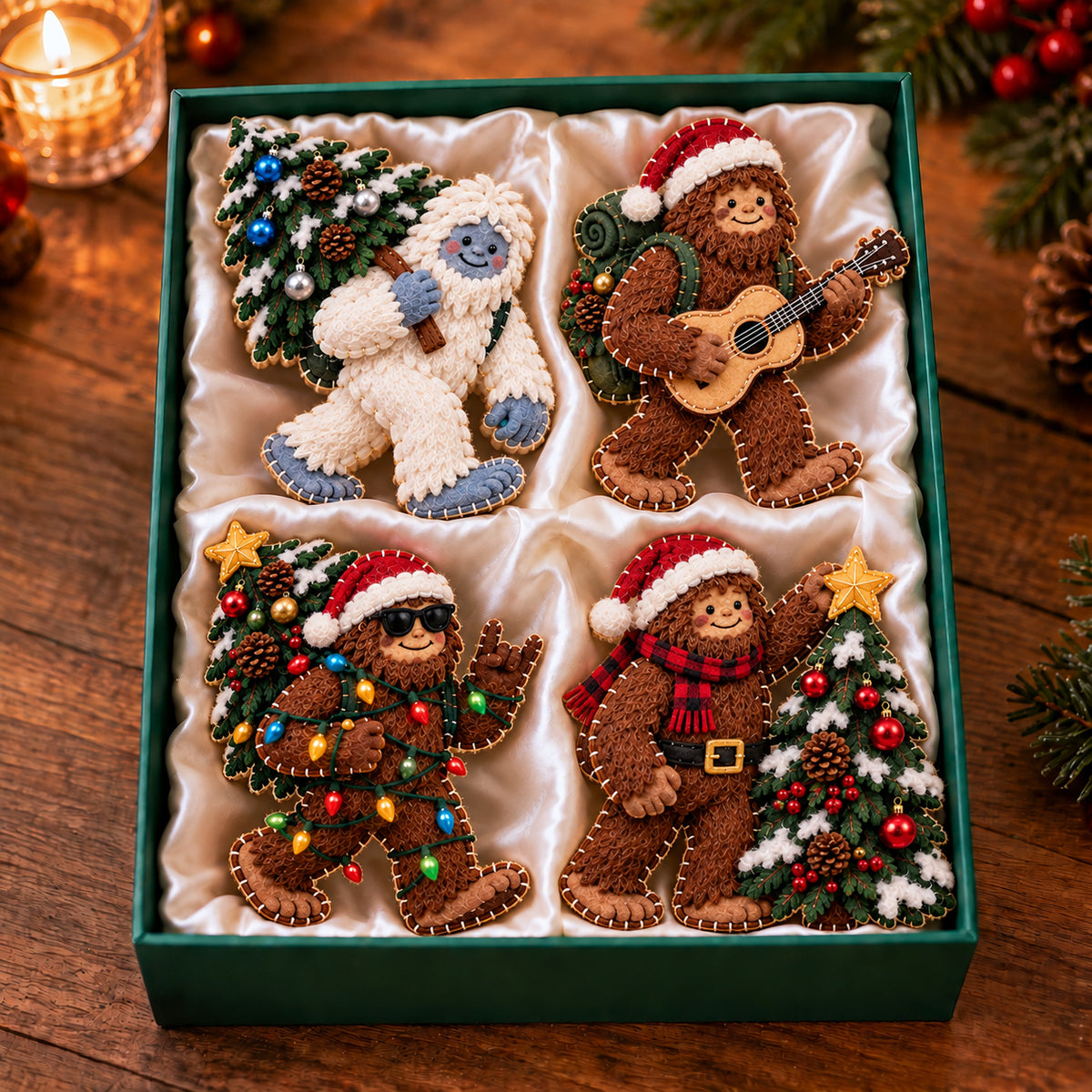 Festive Bigfoot Felt Ornament Gift Set GFTOTP21848