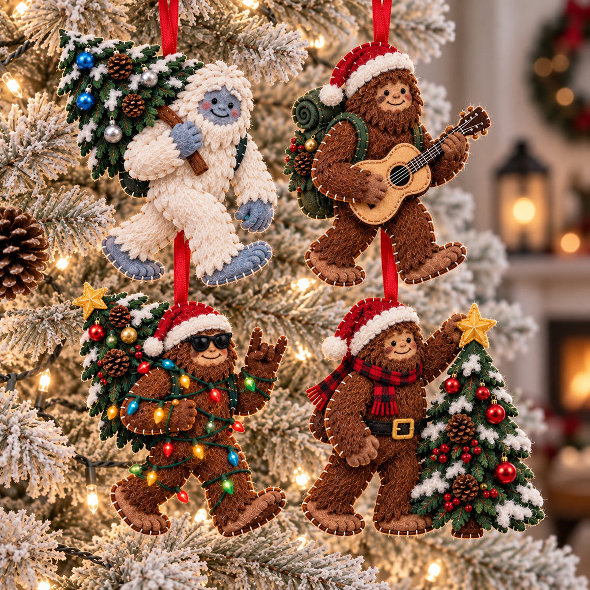 Festive Bigfoot Felt Ornament Gift Set GFTOTP21848