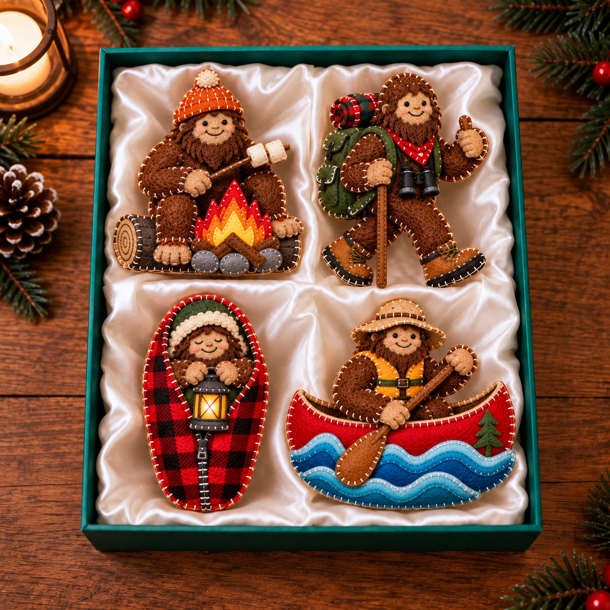 Festive Bigfoot Felt Ornament Gift Set GFTOTP21850