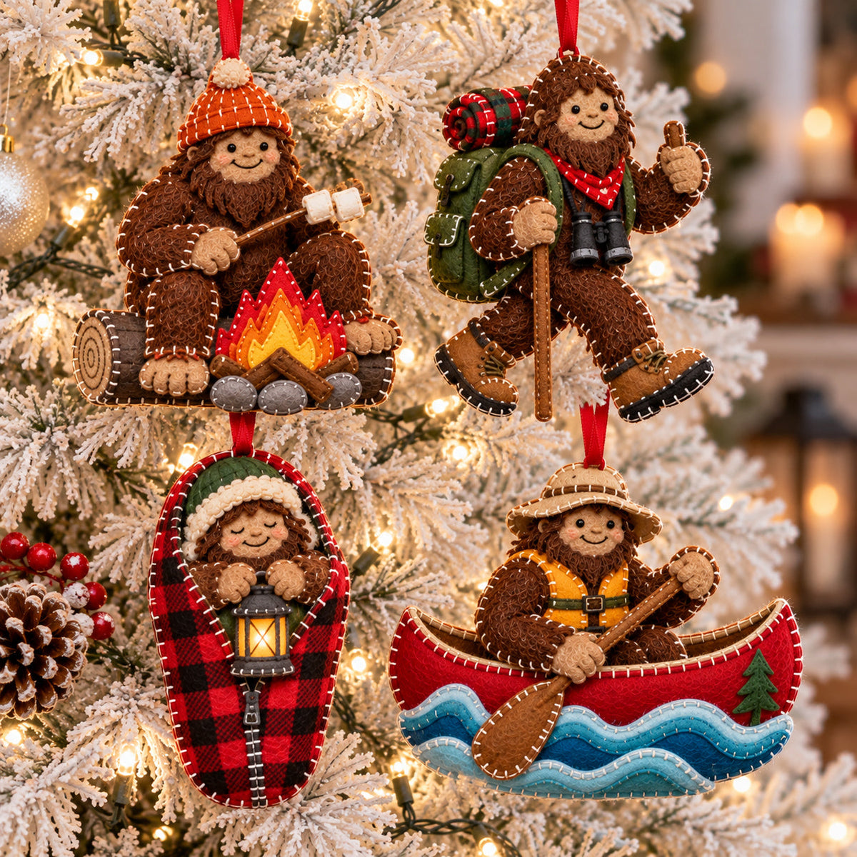 Festive Bigfoot Felt Ornament Gift Set GFTOTP21850