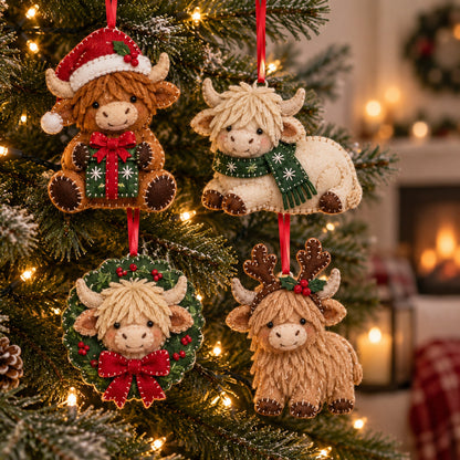 Christmas Highland Cow Felt Ornament Gift Set GFTOTP21851