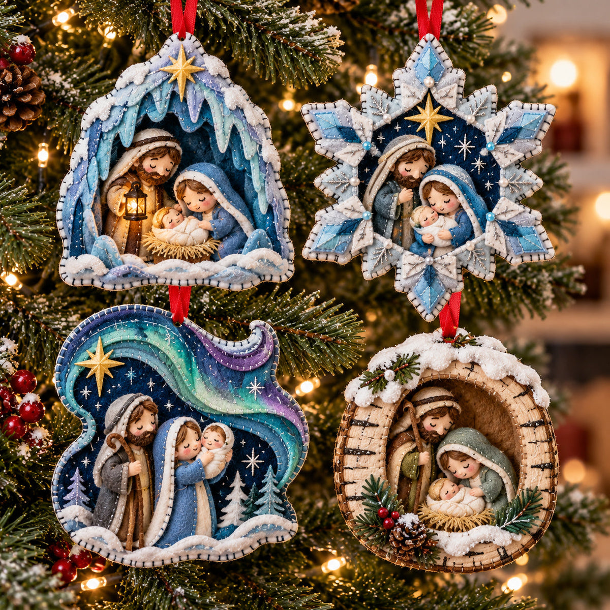 Winter Nativity Felt Ornament Gift Set GFTOTP21910