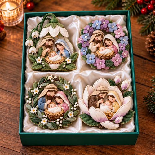 Floral Nativity Felt Ornament Gift Set GFTOTP21912