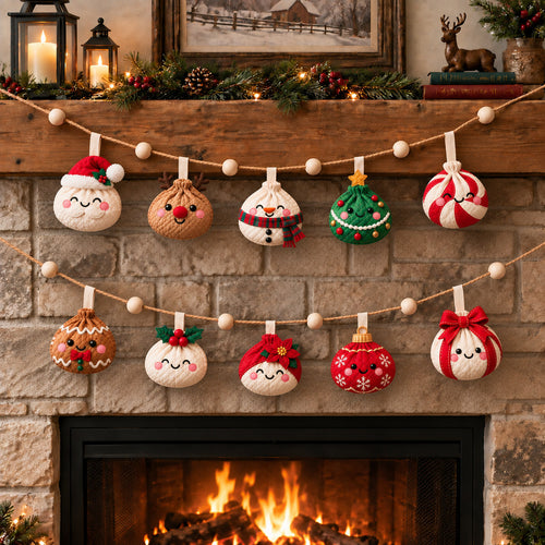 Christmas Dumpling Custom Shape Quilted Garland GFTOTP21946