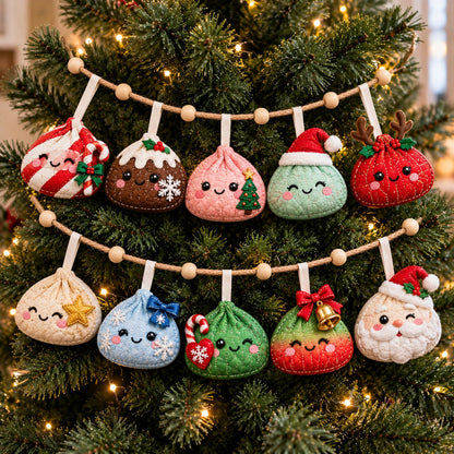 Christmas Dumpling Custom Shape Quilted Garland GFTOTP21948