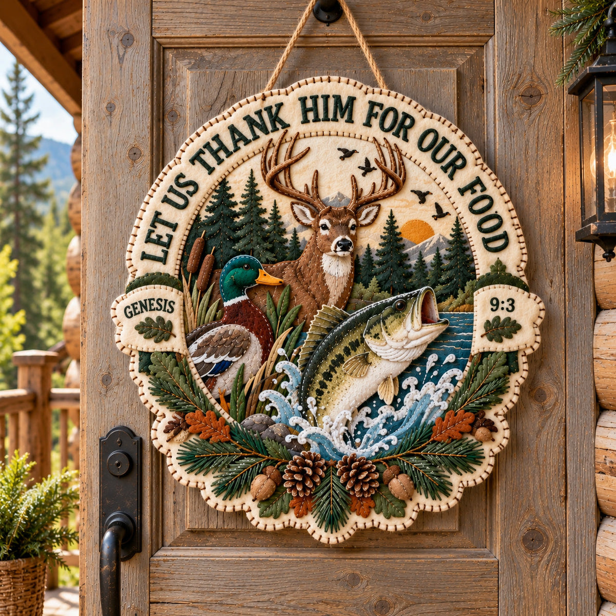 Wilderness Blessings Custom Shape Felt Door Hanger GFTOTP21998