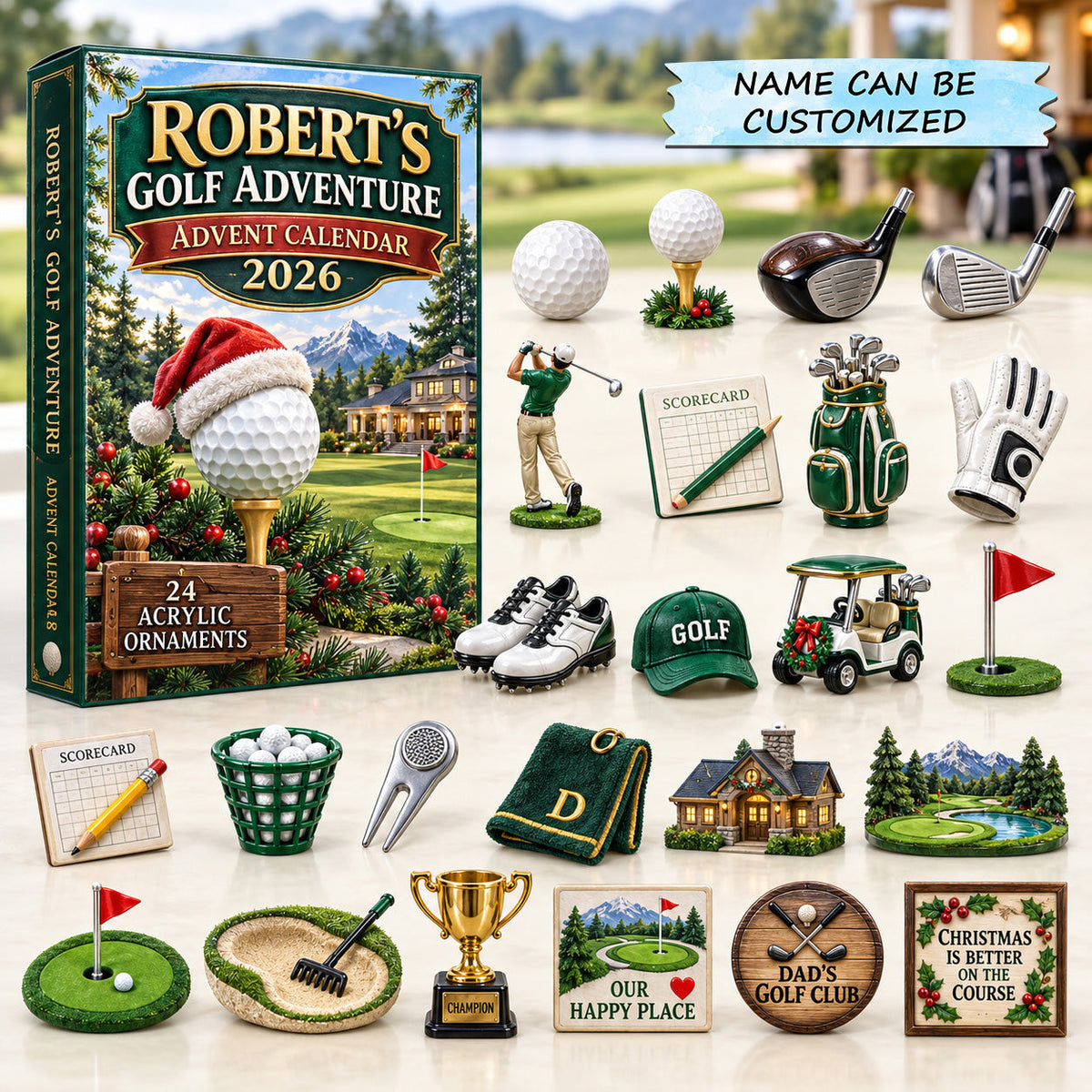 Personalized Golf Adventure Advent Calendar 2026 QTCUZ GFTOTP22004