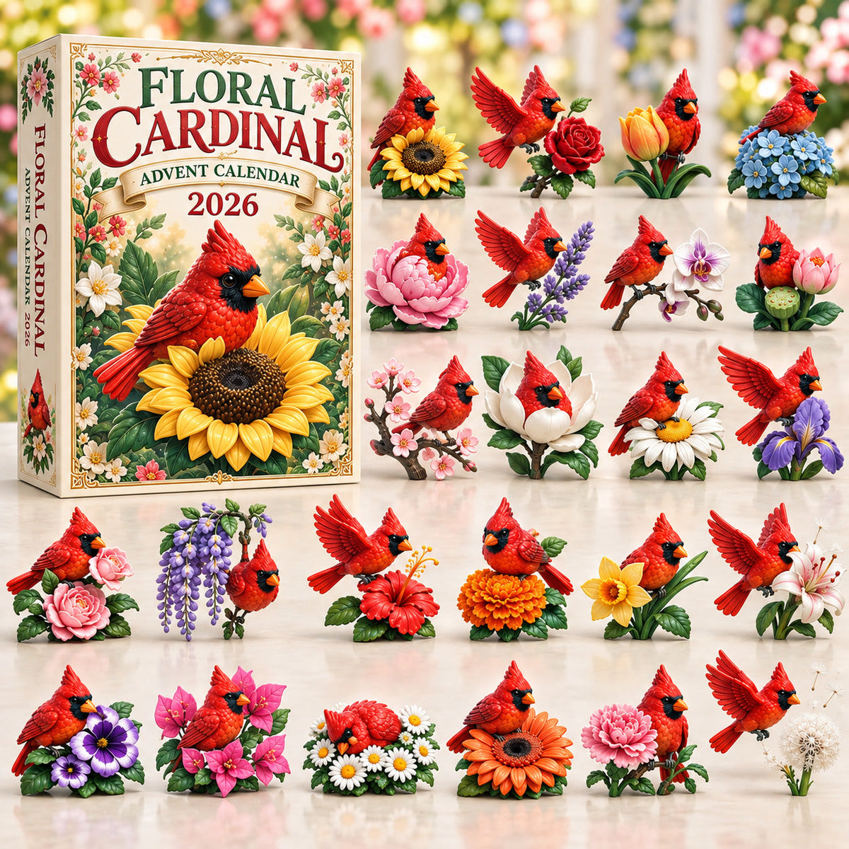 Floral Cardinal Advent Calendar 2026 GFTOTP22009