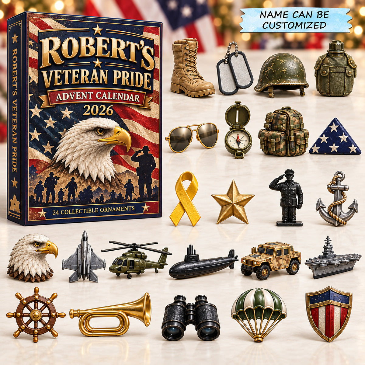 Personalized Veteran Pride Advent Calendar 2026 QTCUZ GFTOTP22068