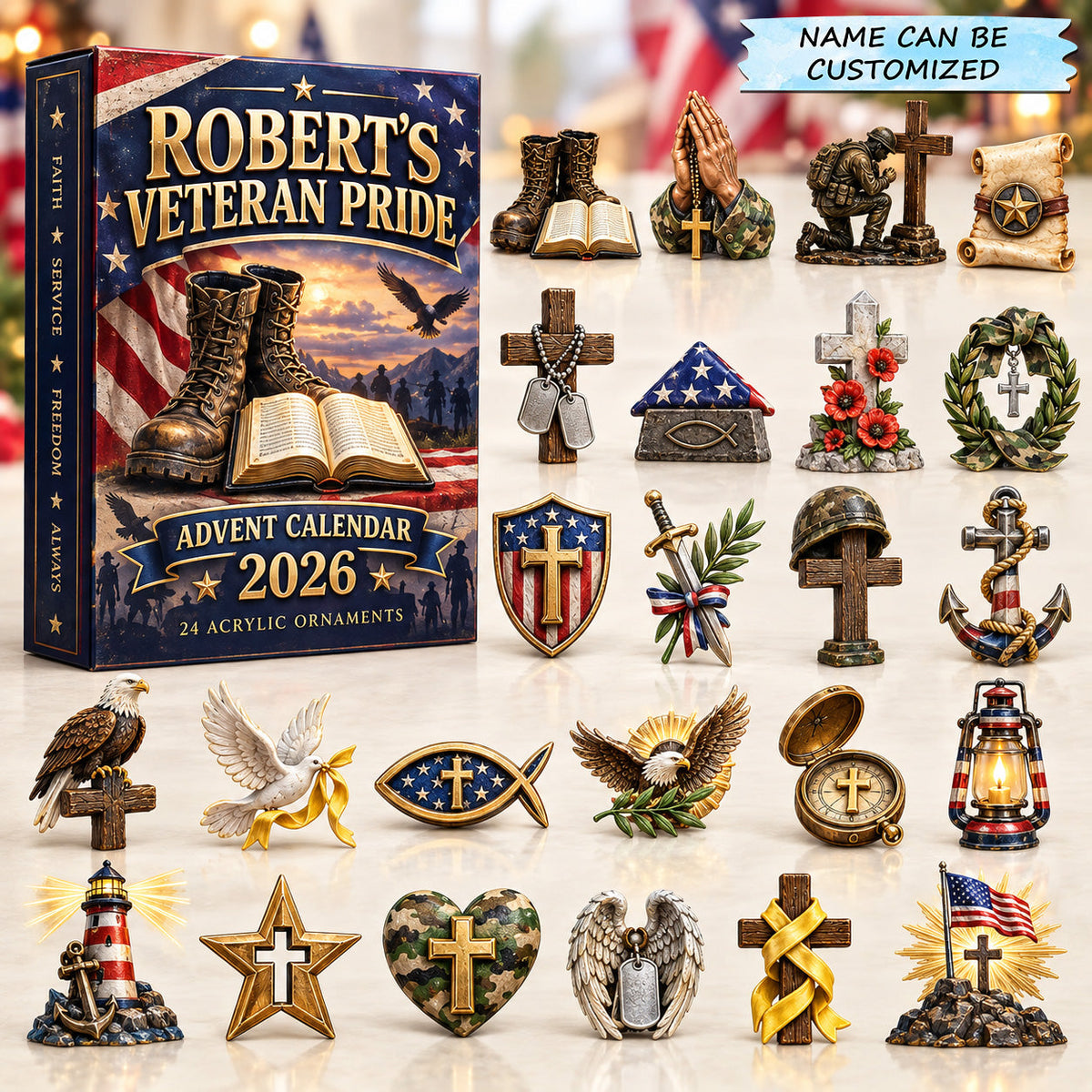 Personalized Veteran Pride Advent Calendar 2026 QTCUZ GFTOTP22069