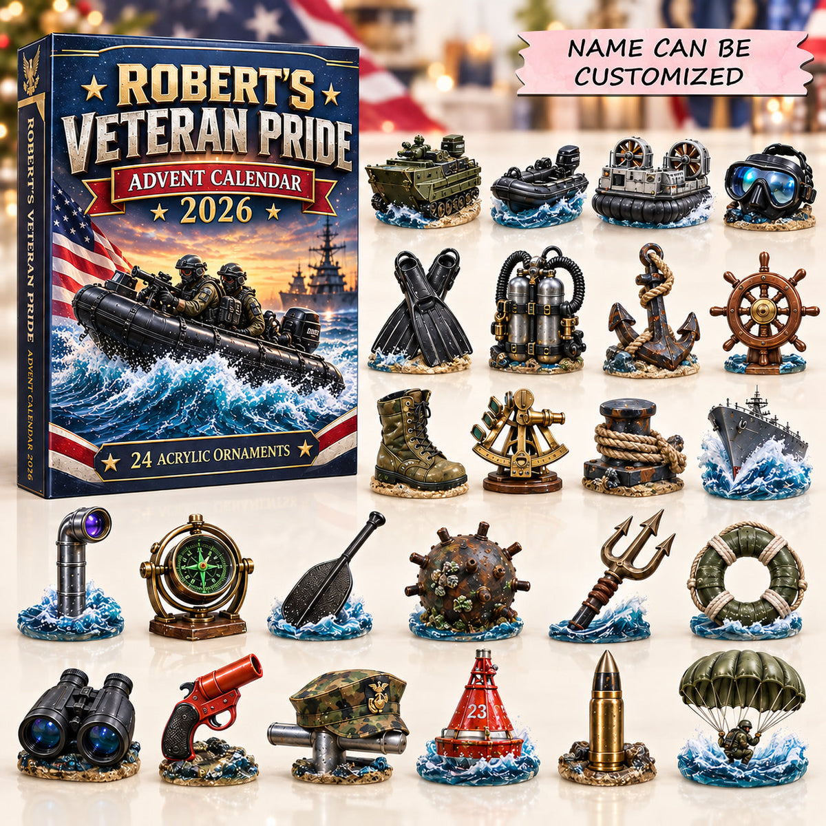 Personalized Veteran Pride Advent Calendar 2026 QTCUZ GFTOTP22070