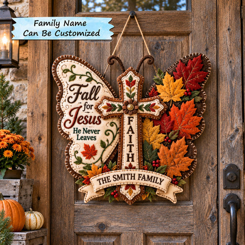 Personalized Autumn Blessings Custom Shape Felt Door Hanger QTCUZ GFTOTP22073