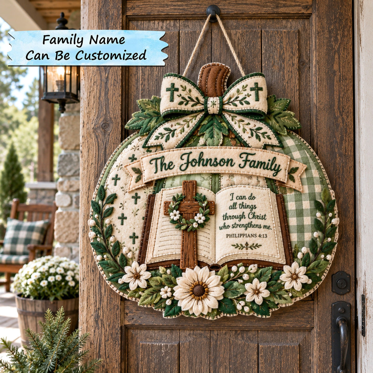 Personalized Autumn Blessings Custom Shape Felt Door Hanger QTCUZ GFTOTP22075