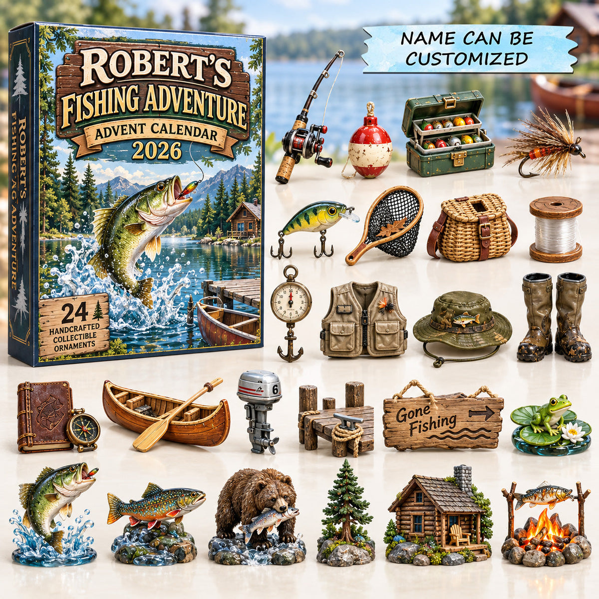 Personalized Fishing Adventure Advent Calendar 2026 QTCUZ GFTOTP22108