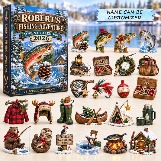 Personalized Fishing Adventure Advent Calendar 2026 QTCUZ GFTOTP22112
