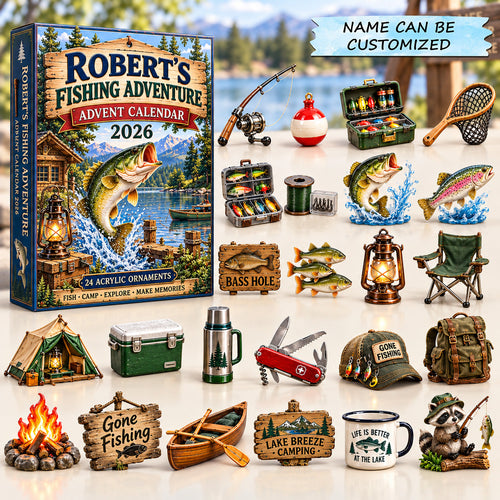 Personalized Fishing Adventure Advent Calendar 2026 QTCUZ GFTOTP22113