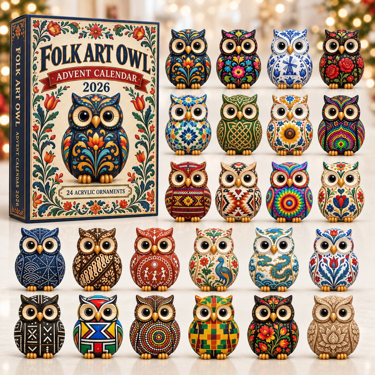 Folk Art Owl Advent Calendar 2026 GFTOTP22116