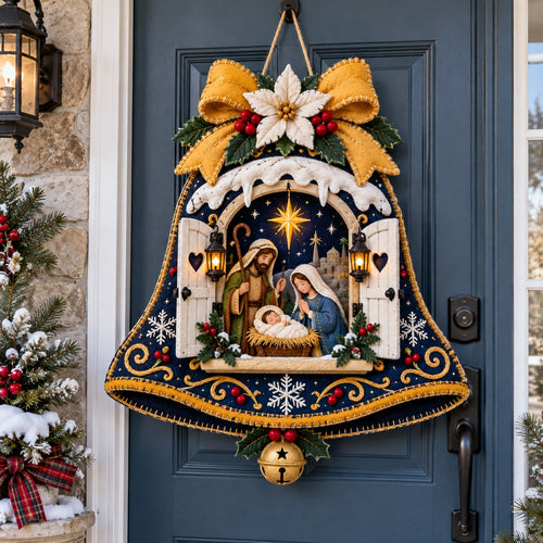 Holy Nativity Bell Custom Shape Felt Door Hanger GFTOTP22121