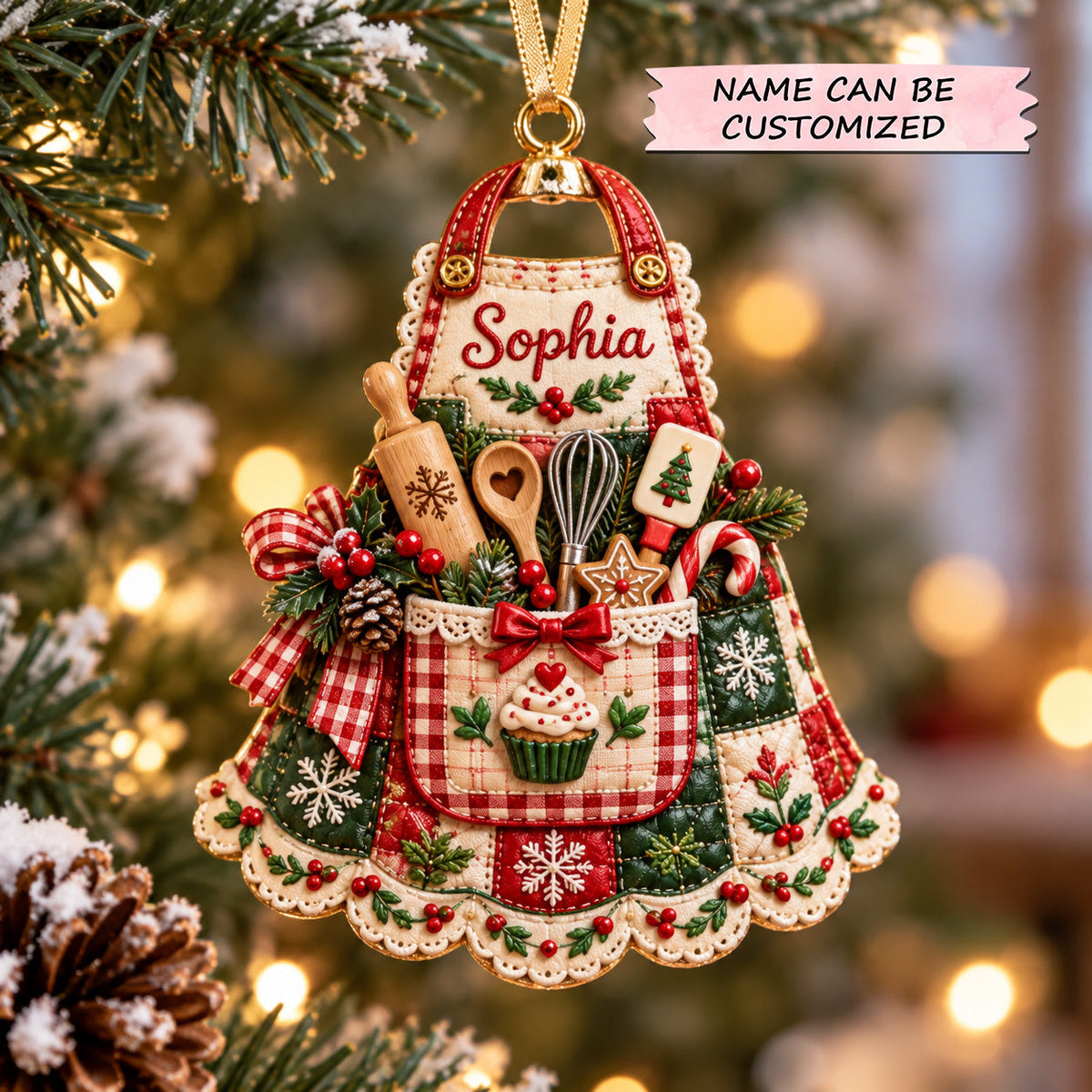 Personalized Baking Apron Christmas Mica Ornament QTCUZ GFTOTP22129