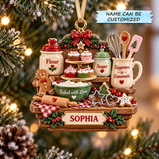 Personalized Baking Station Christmas Mica Ornament QTCUZ GFTOTP22132