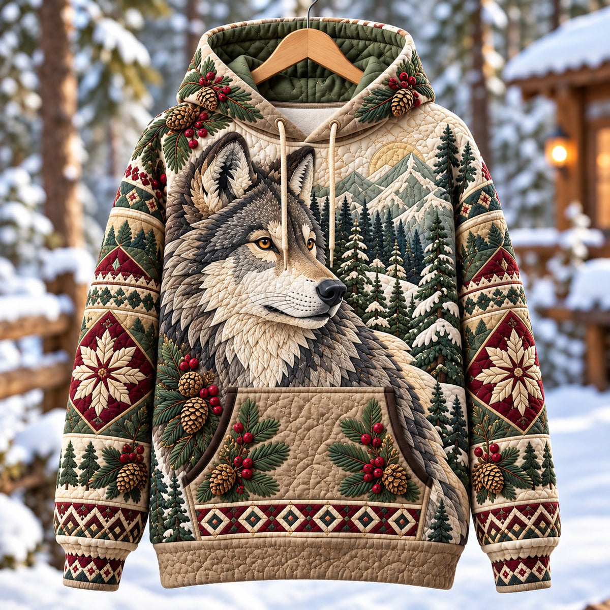 Nordic Winter Wolf Hoodie GFTOTP22134