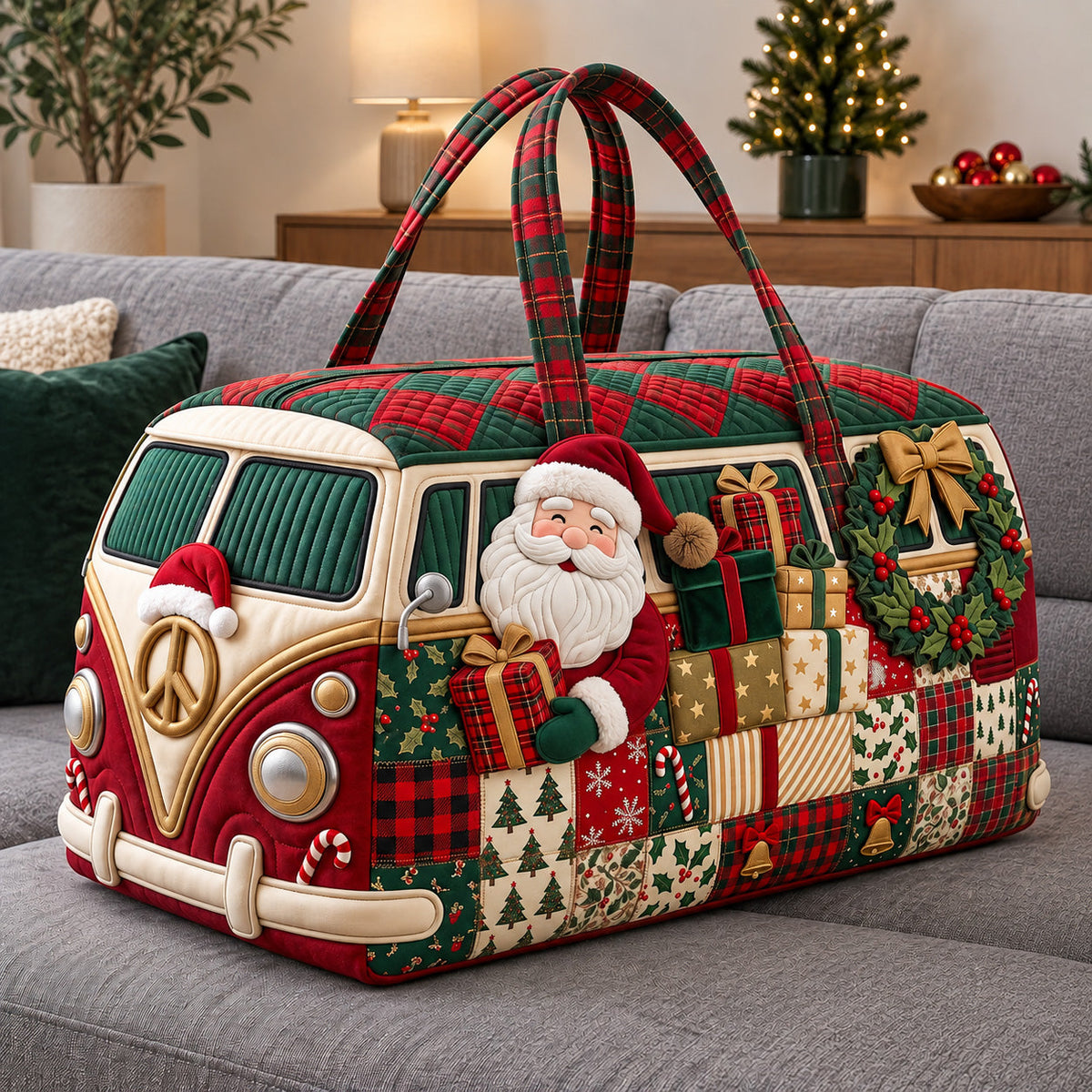Merry Santa Cruiser Quilted Duffle Bag GFTOTP22197