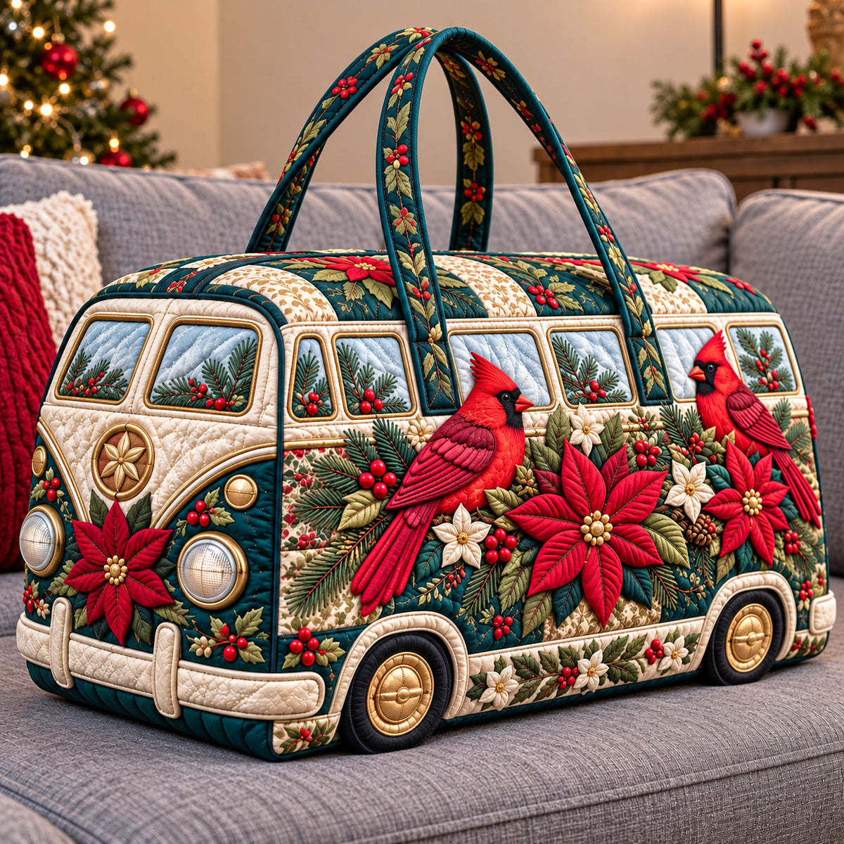 Cardinal Winter Bloom Quilted Duffle Bag GFTOTP22198